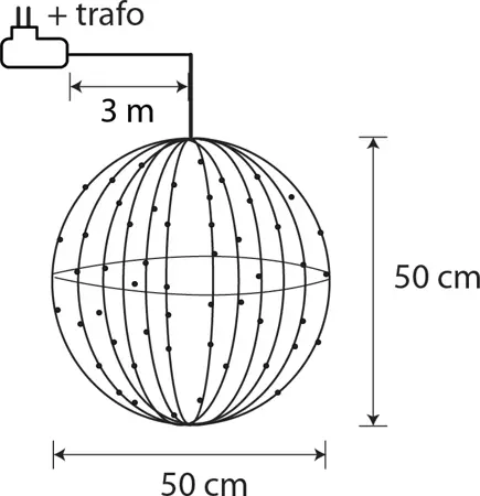 Lichtbol 320led D50cm Klassiek Wit - afbeelding 4