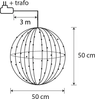 Lichtbol 320led D50cm Klassiek Wit - afbeelding 4