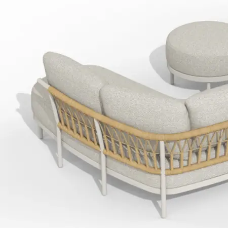 Loungeset  Fresca Organic Complete + Hocker/Coffeetable - Tierra Outdoor - Creme White - afbeelding 7