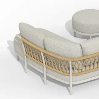 Loungeset  Fresca Organic Complete + Hocker/Coffeetable - Tierra Outdoor - Creme White - afbeelding 7