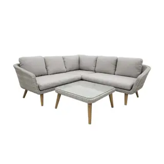 Loungeset Hoek Mira - Lichtgrijs