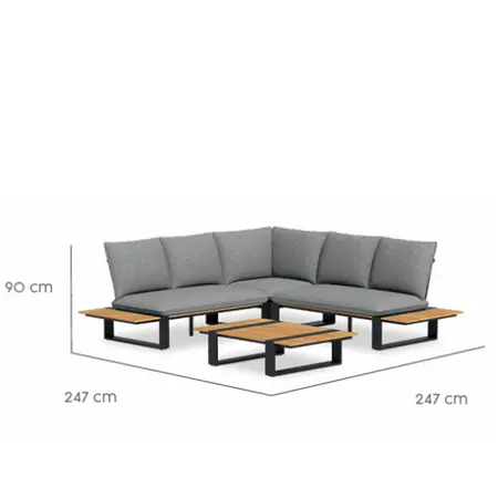 Loungeset Seto Teak - Tierra Outdoor - Charcoal - afbeelding 3