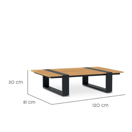 SETO TEAK LOUNGE TABLE  CHARCOAL