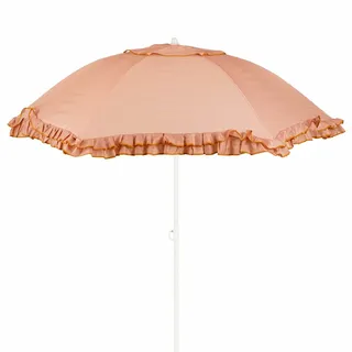 Mica Decorations Kantelbare Parasol met Ruches - Stokparasol 238 x Ø195 cm - Tuin of Balkonparasol - Polyester, Staal - Perzik