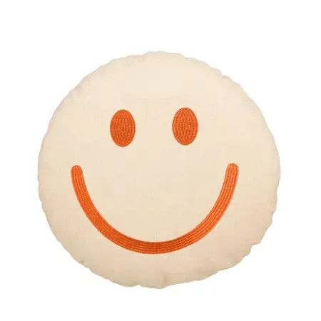 Mica Decorations Kussen smiley perzik - Ø45cm