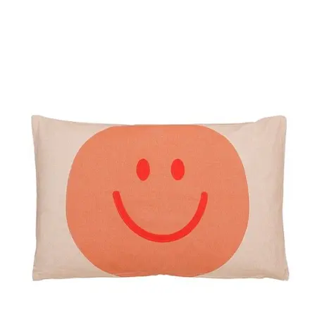 Mica Decorations Kussen smiley roest - 55x35cm