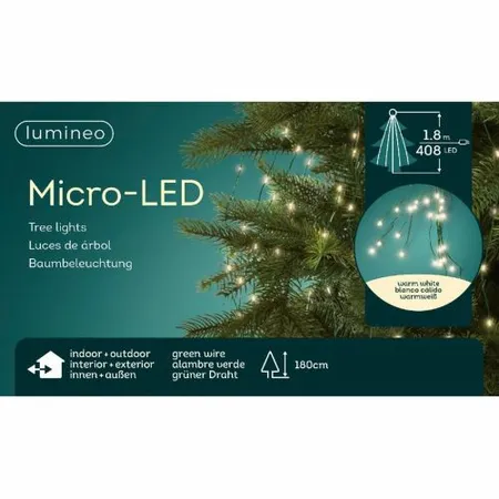 Micro Led Draadverlichting Bundel Zilver - 408 lampjes Warm Wit - afbeelding 1