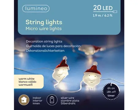 Micro LED draadverlichting kerstman/sneeuwpop/kerstboom warm wit (assorti) - afbeelding 6