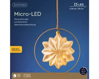 Micro Led Ster H26cm Amber Kerstverlichting - afbeelding 3