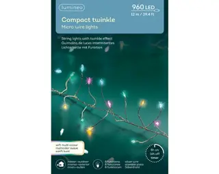 Microled Compact Twinkle - 960 LED lampjes Soft Multi Colour - afbeelding 2