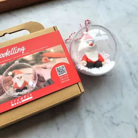 Mini Hobbyset Boetseren Kerstbal Kerstman - afbeelding 3