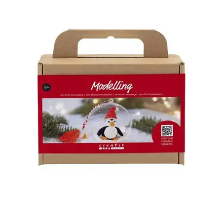 Mini Hobbyset Boetseren Kerstbal Pinguïn - afbeelding 1