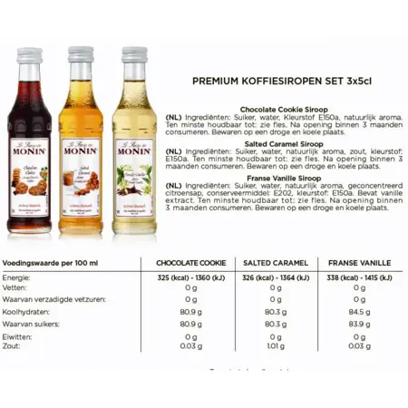 Monin Mini Koffie Siropen Set 3 x 5cl - afbeelding 3