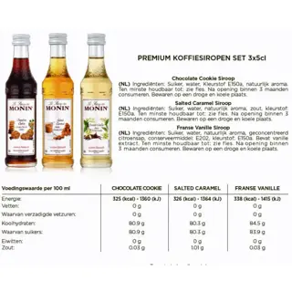 Monin Mini Koffie Siropen Set 3 x 5cl - afbeelding 3