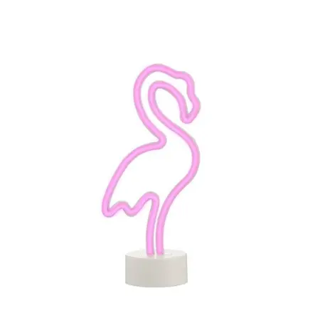 Neonlight Flamingo Roze H29.5cm op batterijen