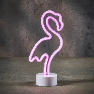 Neonlight Flamingo Roze H29.5cm op batterijen - afbeelding 2