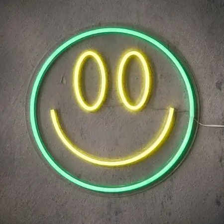 Wandlamp Neon Smiley Groen Geel