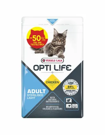 Opti Life - Kattenvoer Sterilised/Light Kip 1kg - Actie 500g Gratis