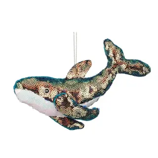 Ornament Walvis 17.5cm Groen