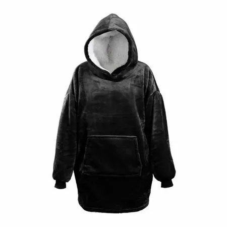 Oversized Fleece Hoodie - Zwart