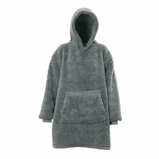 Oversized Teddy Hoodie Dark Grey