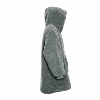 Oversized Teddy Hoodie - Dark Grey - afbeelding 2