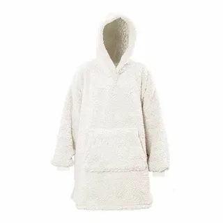 Oversized Teddy Hoodie Dove White