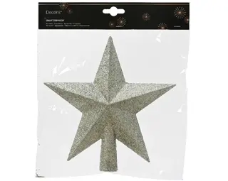 Piek Kunststof Ster Glitter - Wit Mint