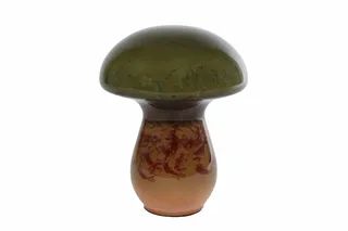 Sculptuur Mushroom L multicolor groen/rood glas 12x12x16cm