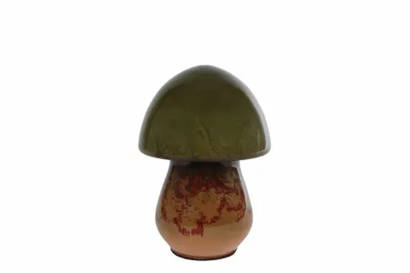 Sculptuur Mushroom S multicolor groen/rood glas 9x9x14cm