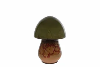 Sculptuur Mushroom S multicolor groen/rood glas 9x9x14cm