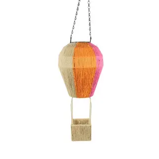 Solar luchtballon Brigit M naturel rood oranje-21x21x45CM
