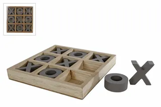 Spel Tic Tac Toe Hout 19x19x3cm