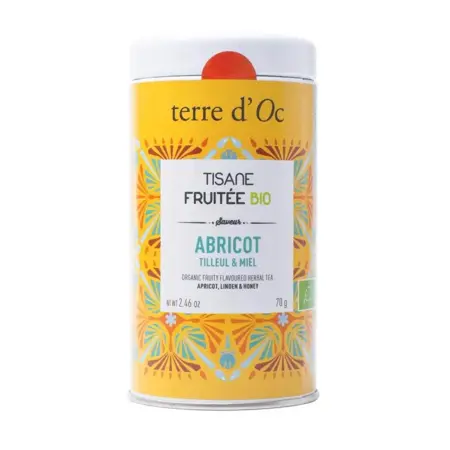 Terre d'Oc Bio Kruidenthee Apricot, Linden Leaves, honey - 70g - afbeelding 1