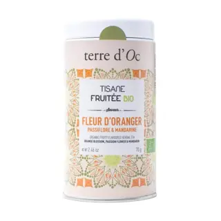 Terre d'Oc Bio Kruidenthee Orange Blossom, Passion Flower, Mandarin - 70g - afbeelding 1