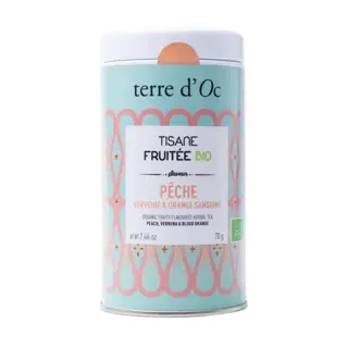 Terre d'Oc Bio Kruidenthee Peach, Verbena, Orange - 70g  - afbeelding 1