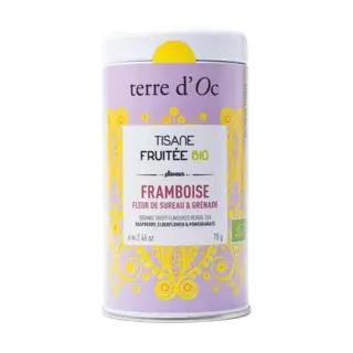 Terre d'Oc Bio Kruidenthee Raspberry, elderflower, Pomegranate - 60g - afbeelding 1