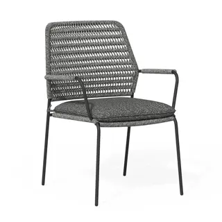 Tierra Outdoor - David Dining Tuinstoel Stapelbaar - Charcoal