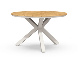 Tierra Outdoor - Orbital Dining Table Teak Ø 120cm Cream White