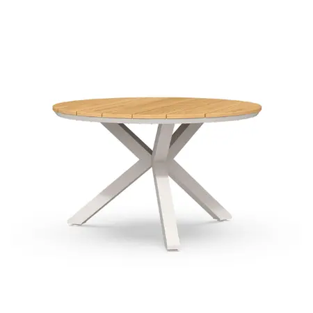 Tierra Outdoor - Orbital Dining Table Teak Ø 120cm Cream White