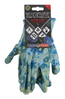 Tuinhandschoenen Nitrile Blauw Gebloemd - maat S - afbeelding 2