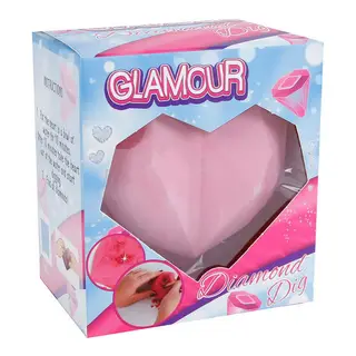 Uithak Glamour Hart met Stukjes Geluksdiamantjes - afbeelding 1