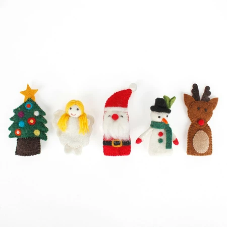 Vingerpoppetjes Kerst 5 Stuks - afbeelding 1