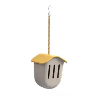 Vlinderhuisje bamboevezel taupe met geel dak – insectenhuis biodiversiteit