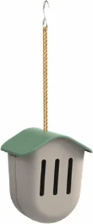 Vlinderhuisje Bamboevezel Taupe met Groen Dak