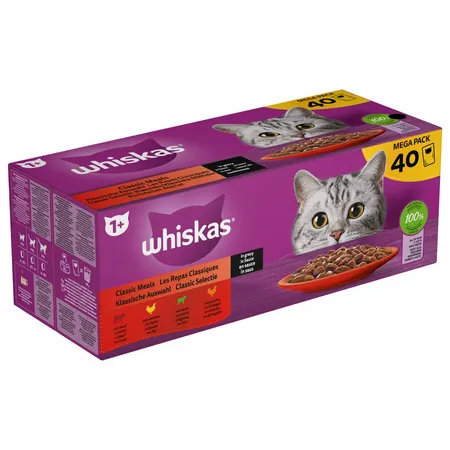 Whiskas - Kattenvoer Classic Selectie In Saus Maaltijdzakjes Multipack 40x85g - afbeelding 2