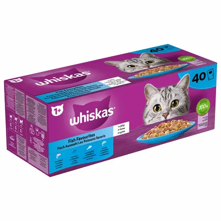 Whiskas - Kattenvoer Selectie In Gelei Maaltijdzakjes Multipack Vis 40x85g - afbeelding 2