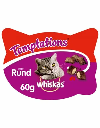 Whiskas Temptations - Kattensnack - Rund - 60g