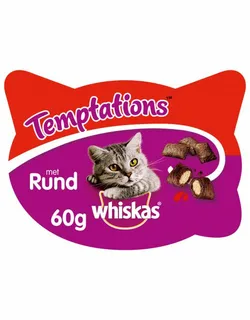 Whiskas Temptations - Kattensnack - Rund - 60g