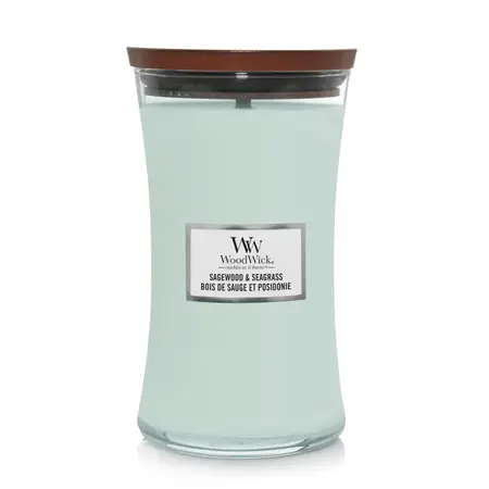 WoodWick Kaars Sagewood & Seagrass Large - afbeelding 1